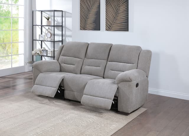 Gilson Chenille Upholstered Reclining Sofa Grey — photo 3