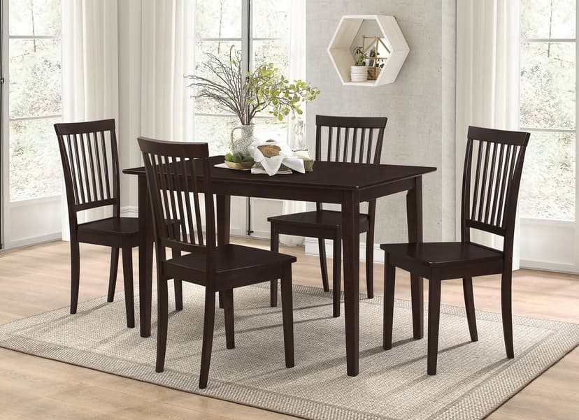 Gomez 5-piece Rectangular Dining Table Set Cappuccino
