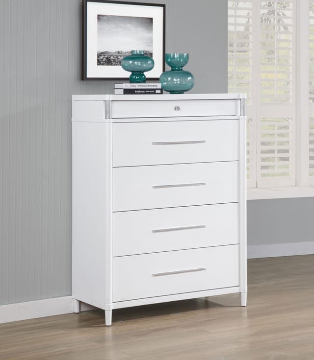 Gracemont 5-drawer Bedroom Chest of Drawers White — photo 2