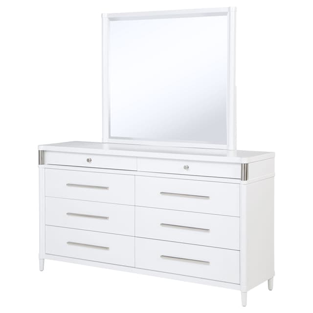 Gracemont 8-drawer Bedroom Dresser with Mirror White — photo 4