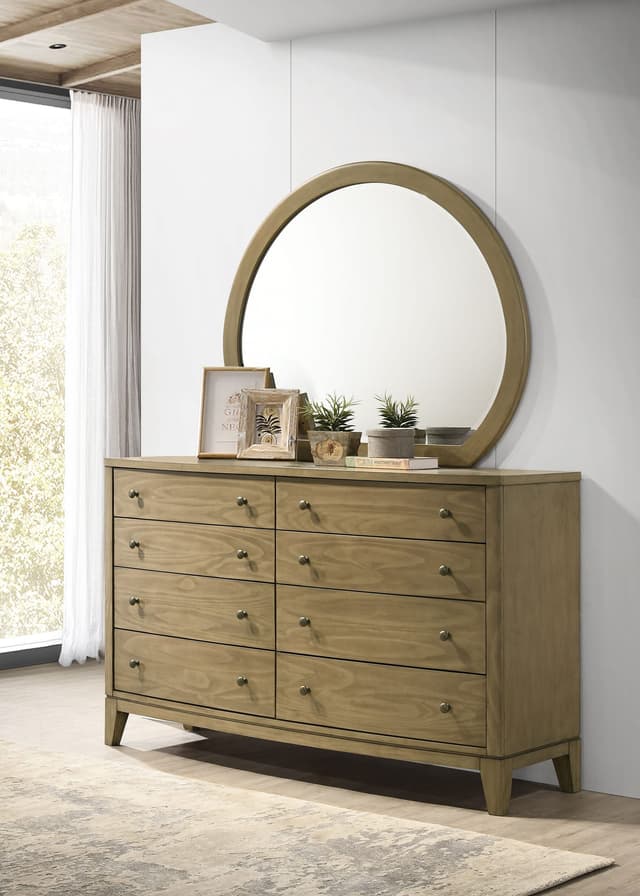 Granada 8-drawer Dresser and Mirror Natural Pine — photo 2