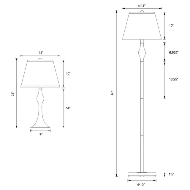 Griffin 3-piece Floor and Table Lamp Set Brushed Nickel — photo 3
