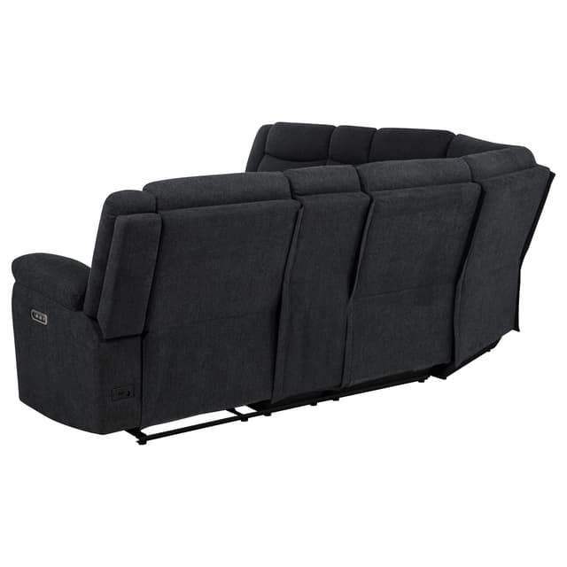 Hagen Upholstered Power Reclining Sectional Sofa Steel Grey — photo 5