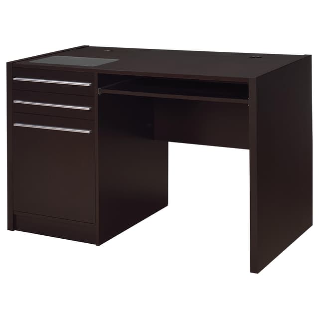 Halston 47-inch 2-drawer Office Desk with Cabinet Cappuccino — photo 1
