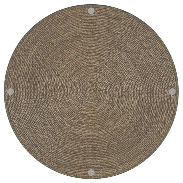 Halden Round Woven Seagrass Accent Side Table Light Brown — photo 4