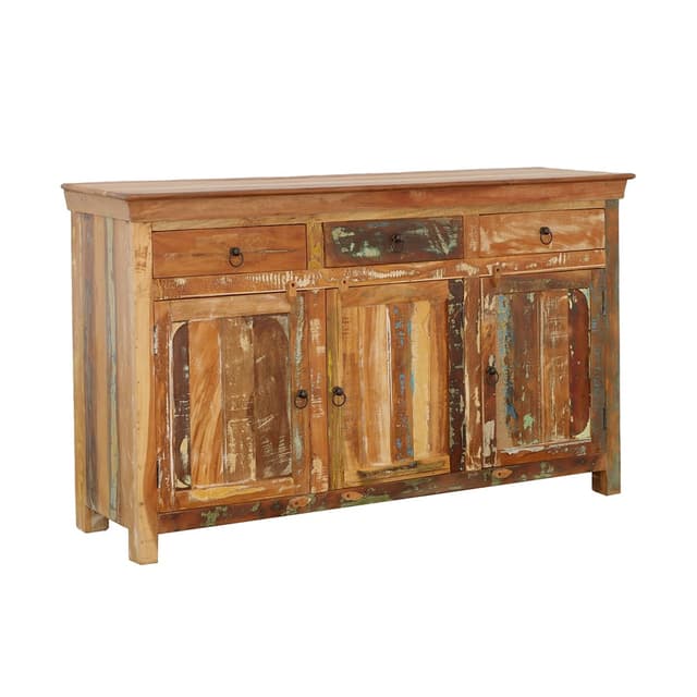 Harper 3-door Solid Reclaimed Wood Accent Cabinet Brown — photo 1