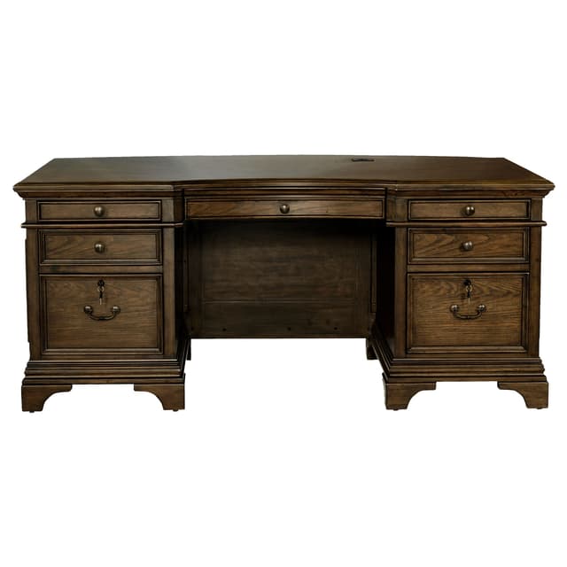 Hartshill 72-inch 7-drawer Executive Desk Burnished Oak — photo 4