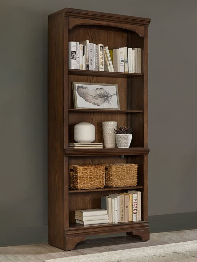 Hartshill 78-inch 5-shelf Bookcase Burnished Oak — photo 2
