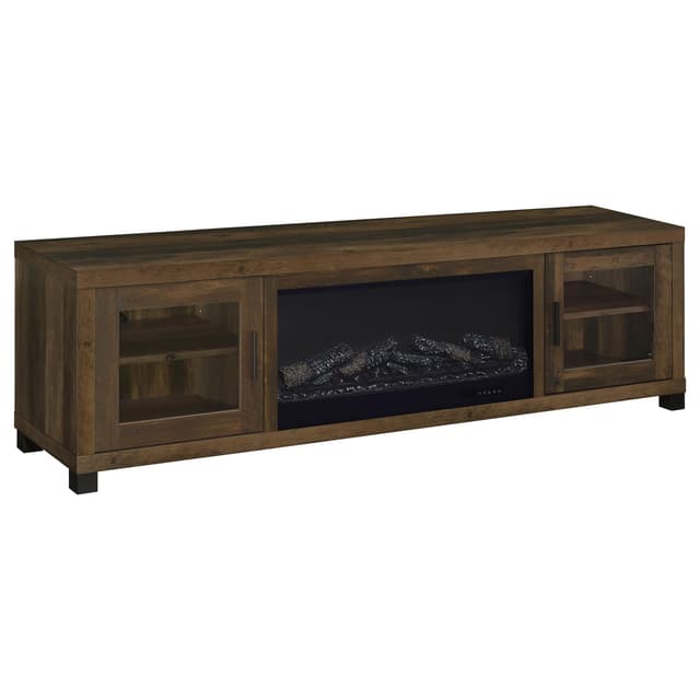 Havering 71-inch TV Stand Fireplace Media Console Dark Pine — photo 1