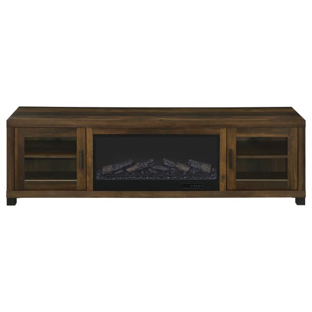 Havering 71-inch TV Stand Fireplace Media Console Dark Pine — photo 4