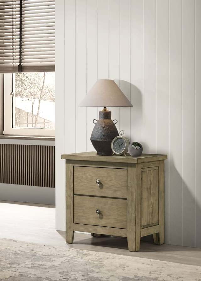 Hazlewood 2-drawer Nightstand Bedside Table Vineyard Oak — photo 2