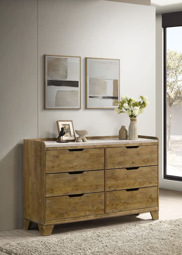Henderson 6-drawer Bedroom Dresser Cabinet Medium Oak — photo 2