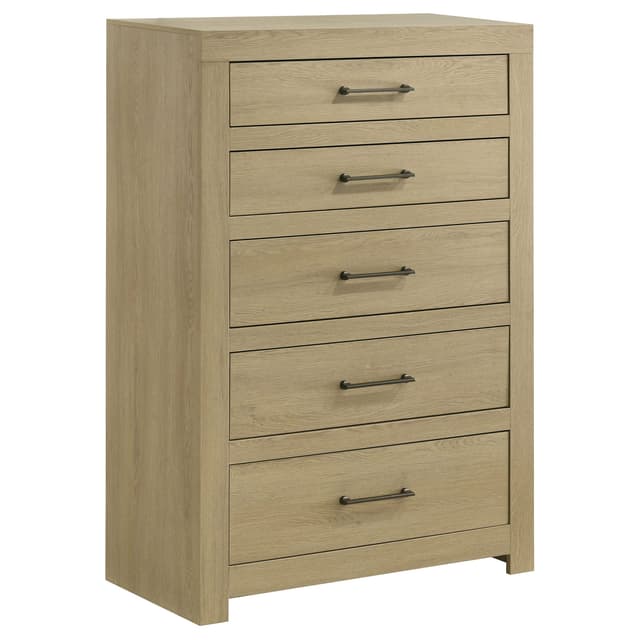 Hendricks 5-drawer Bedroom Chest of Drawers Light Oak — photo 1