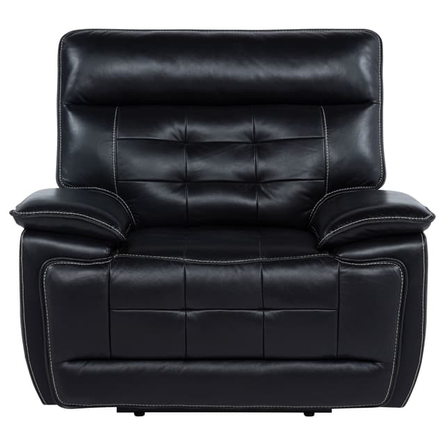 Hewitt Leather Upholstered Dual Power Recliner Chair Black — photo 5