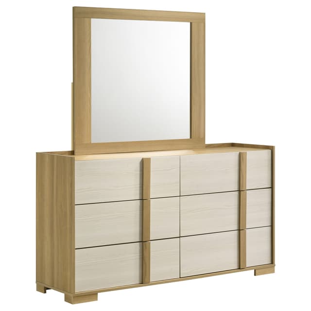 Hyland 6-drawer Dresser with Mirror Natural — photo 1