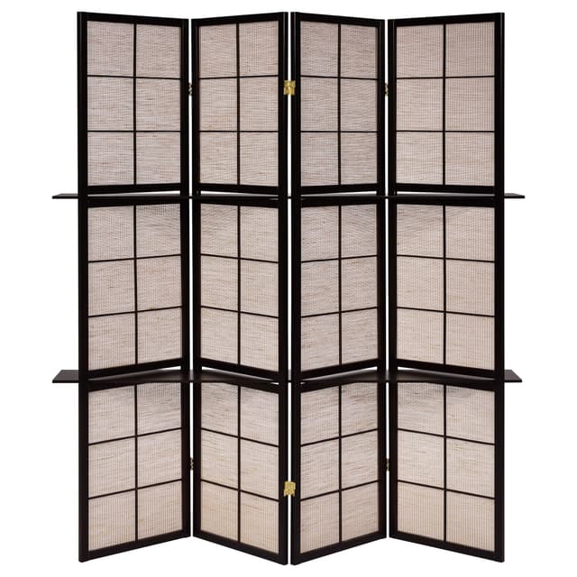 Iggy 4-Panel Room Divider Folding Shoji Screen Cappuccino — photo 4