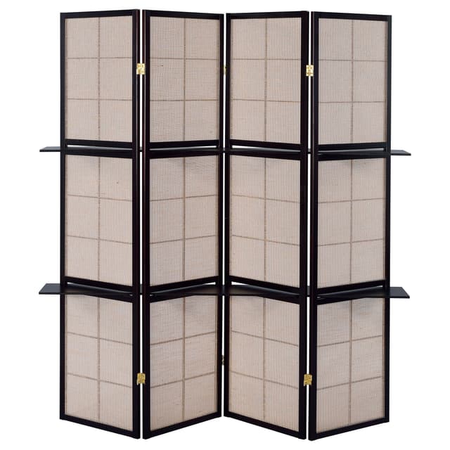 Iggy 4-Panel Room Divider Folding Shoji Screen Cappuccino — photo 5