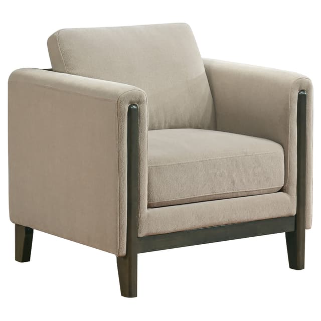 Islington Fabric Upholstered Panel Arm Accent Chair Taupe — photo 1
