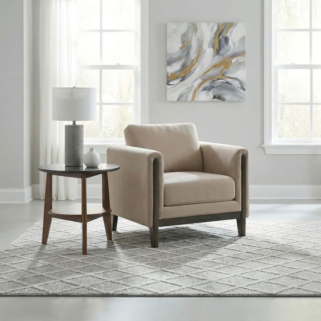 Islington Fabric Upholstered Panel Arm Accent Chair Taupe — photo 2