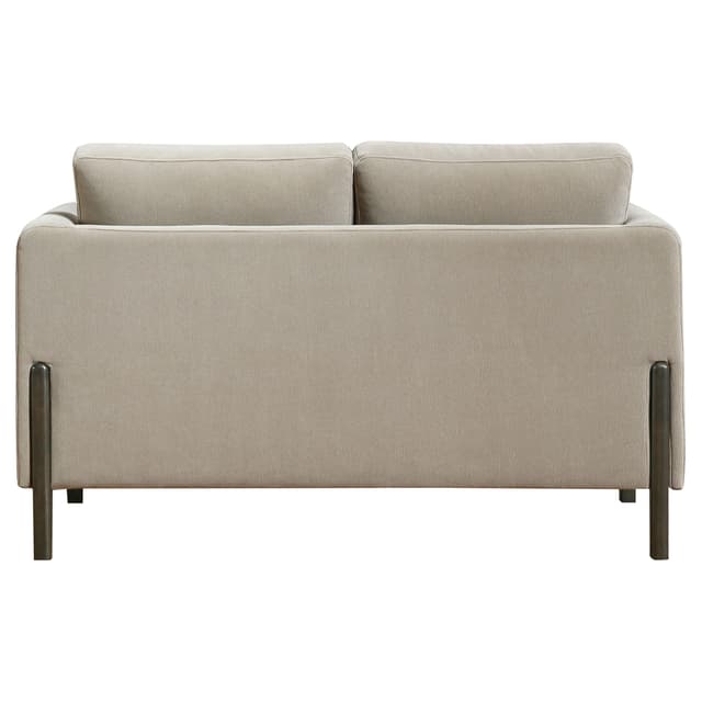 Islington Fabric Upholstered Panel Arm Loveseat Taupe — photo 5