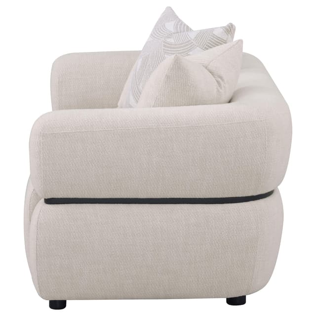 Jeanette 73-inch Fabric Upholstered Round Arm Loveseat Beige — photo 5
