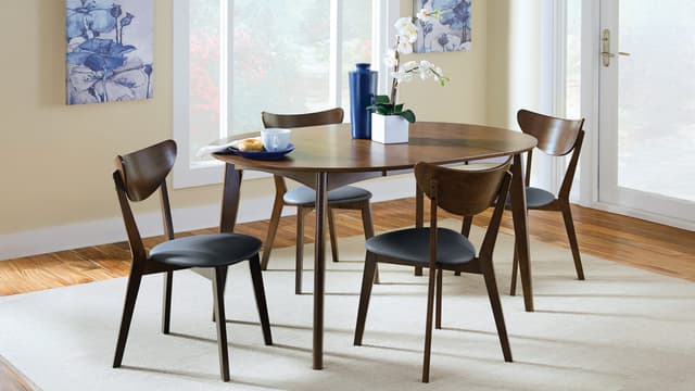 Jedda 5-piece Oval Dining Table Set Dark Walnut — photo 1