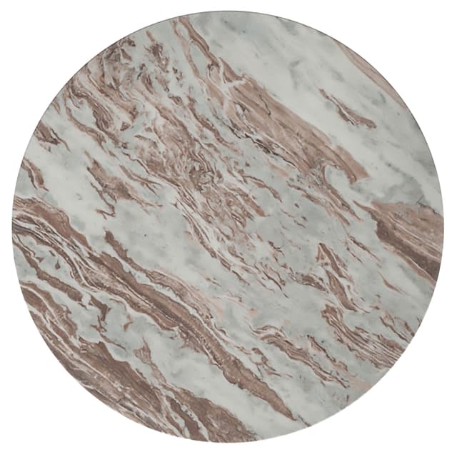 Jenna 35-inch Round Marble Top Cocktail Coffee Table Brown — photo 4