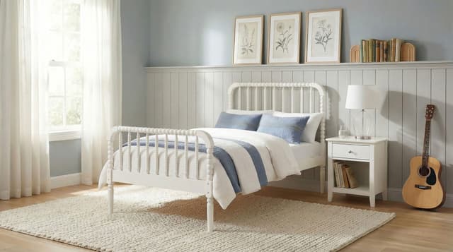 Jones Wood Twin Open Frame Bed White — photo 2