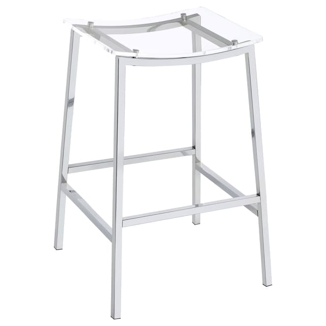 Jovani Acrylic Backless Bar Stool Chrome (Set of 2) — photo 3