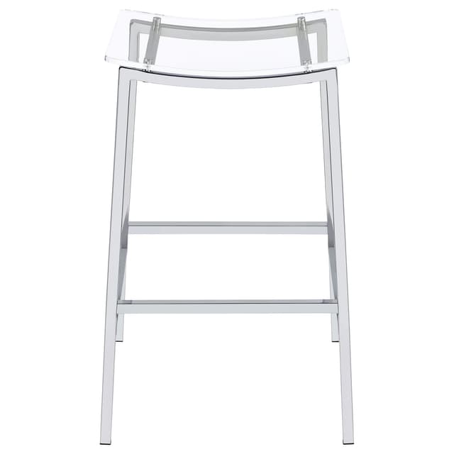Jovani Acrylic Backless Bar Stool Chrome (Set of 2) — photo 4