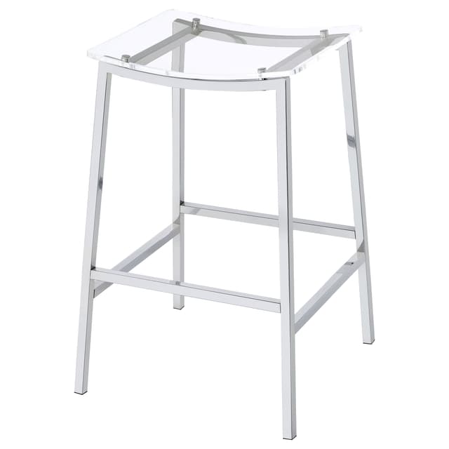 Jovani Acrylic Backless Bar Stool Chrome (Set of 2) — photo 5