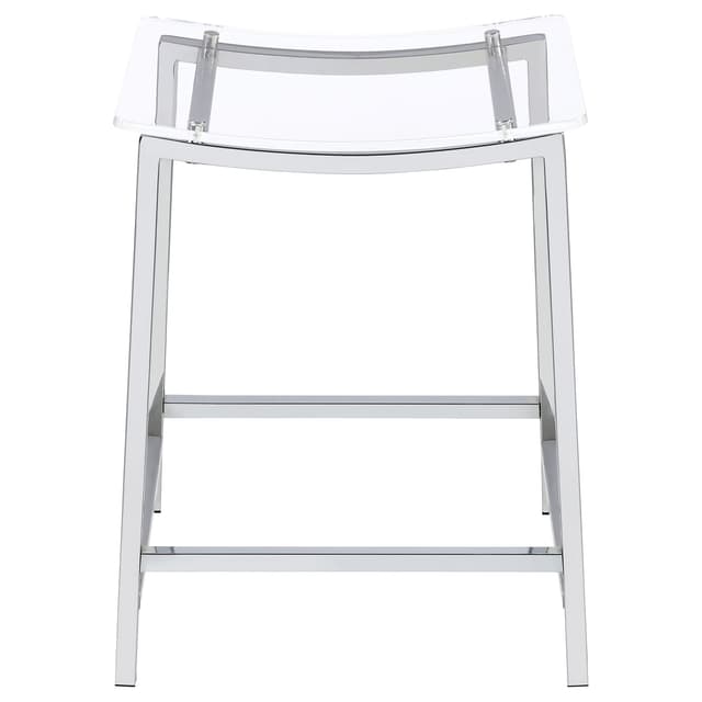 Jovani Acrylic Backless Counter Stool Chrome (Set of 2) — photo 4