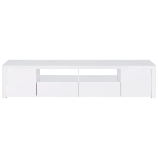 Jude 2-door Engineered Wood 79-inch TV Stand High Gloss White — photo 4
