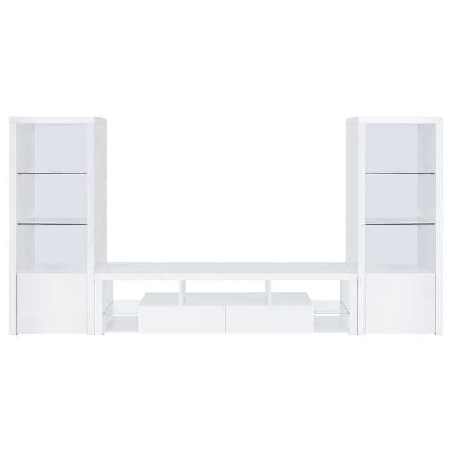 Jude 3-piece 71-inch TV Entertainment Center White High Gloss — photo 1