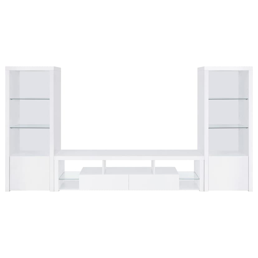 Jude 3-piece 71-inch TV Entertainment Center White High Gloss