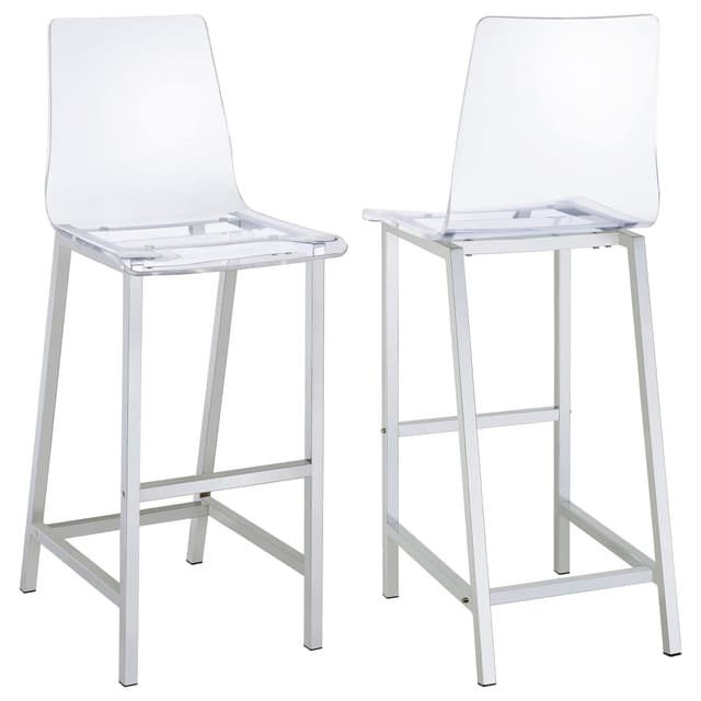 Juelia Clear Acrylic Bar Chair Chrome (Set of 2) — photo 1