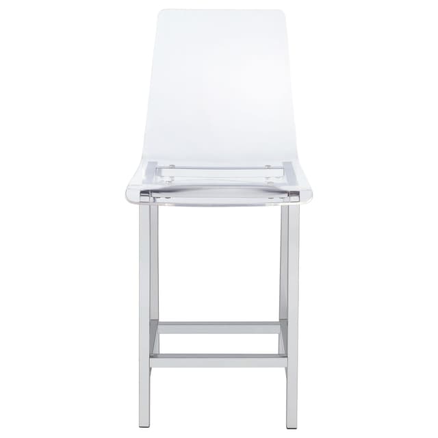 Juelia Clear Acrylic Counter Chair Chrome (Set of 2) — photo 4