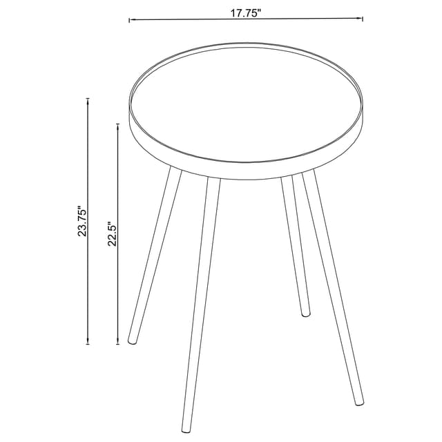 Kaelyn Round Mirror Top End Side Table Gold — photo 3