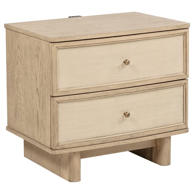 Kailani 2-drawer Nightstand Bedside Table Beige Oak — photo 1