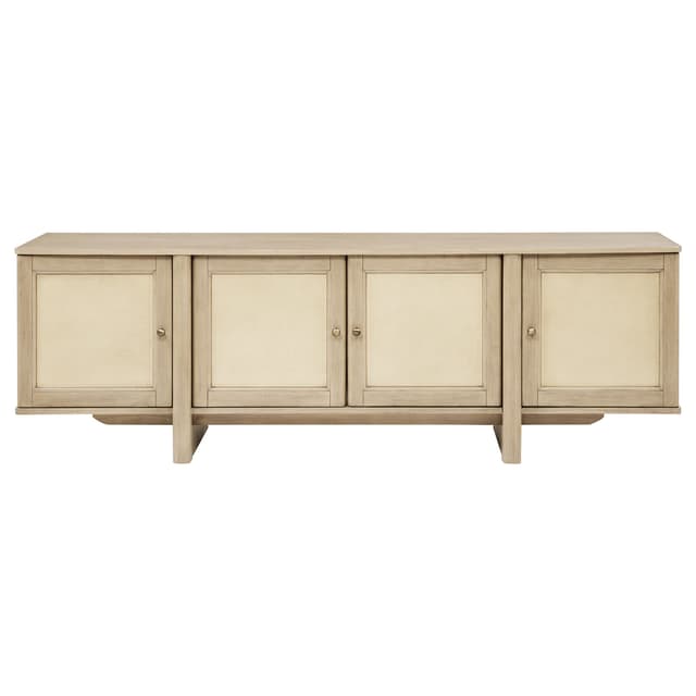 Kailani 79-inch 4-door Cane TV Stand Media Console Beige Oak — photo 3