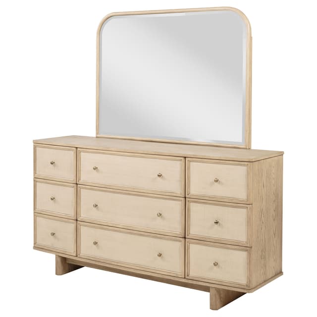 Kailani 9-drawer Dresser and Mirror Beige Oak — photo 4