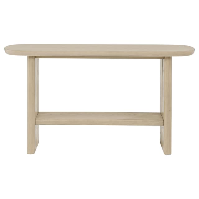 Kailani Coastal Sofa Console Table with Shelf Beige Oak — photo 3