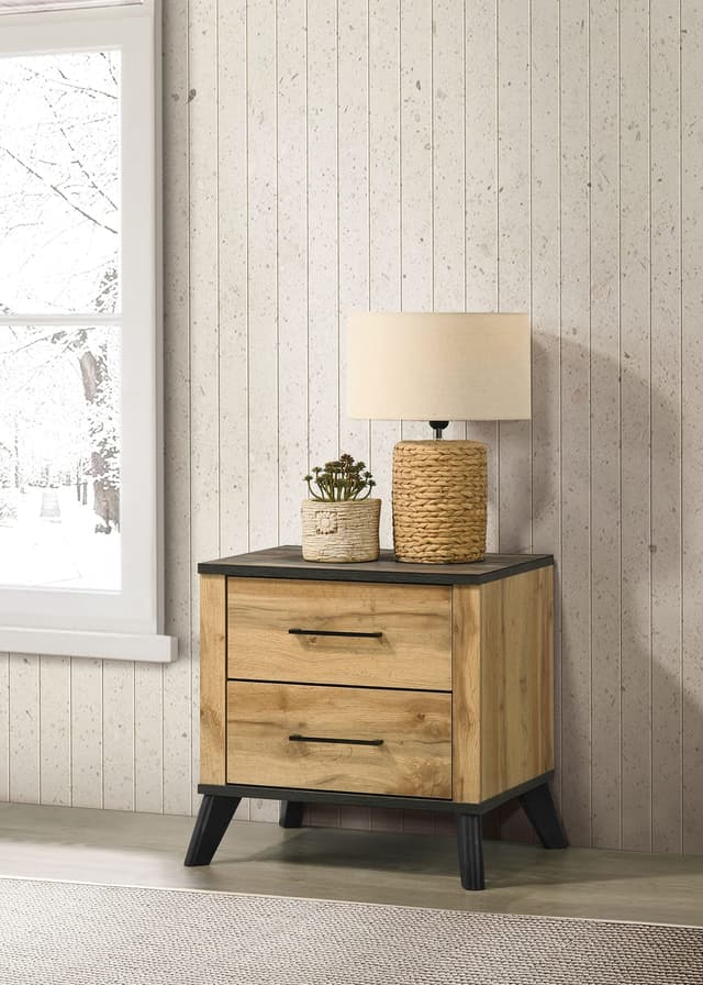 Kaywood 2-drawer Nightstand Bedside Table Natural Pine — photo 2