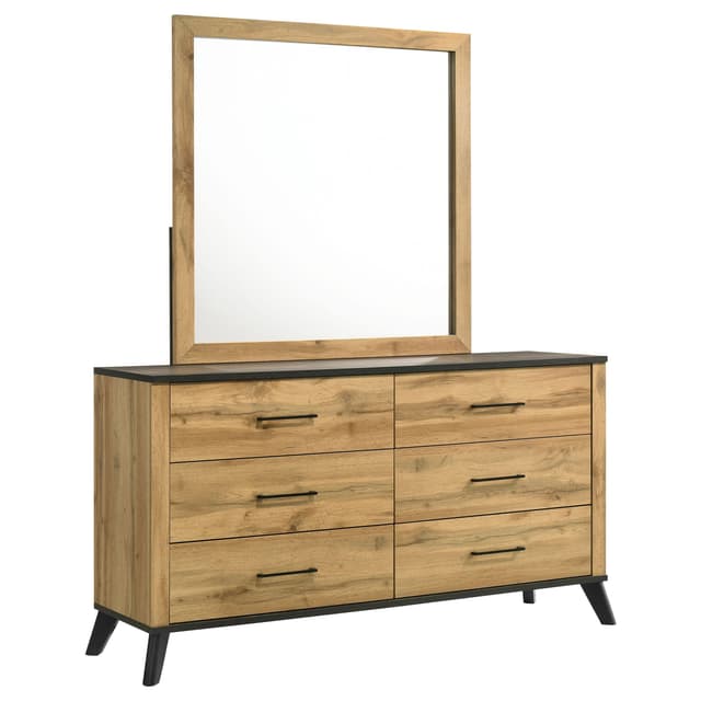 Kaywood 6-drawer Dresser and Mirror Natural Pine — photo 1