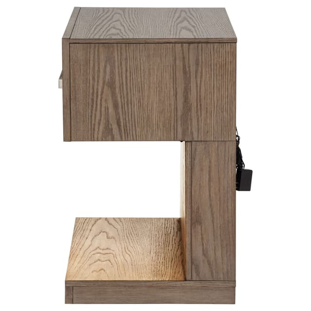 Kenora 1-drawer Nightstand Bedside Table Barley Brown — photo 5