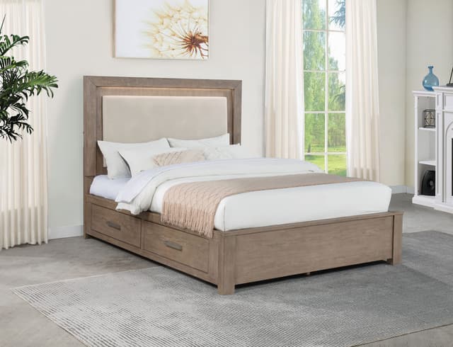 Kenora Wood LED Panel Storage Bed — photo 2