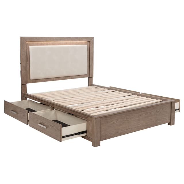 Kenora Wood LED Panel Storage Bed — photo 4