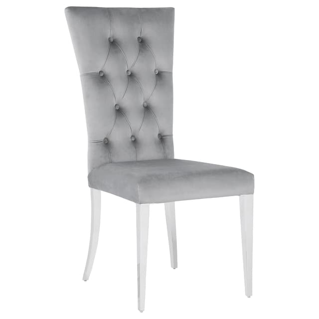 Kerwin Velvet Upholstered Dining Side Chair Grey (Set of 2) — photo 3