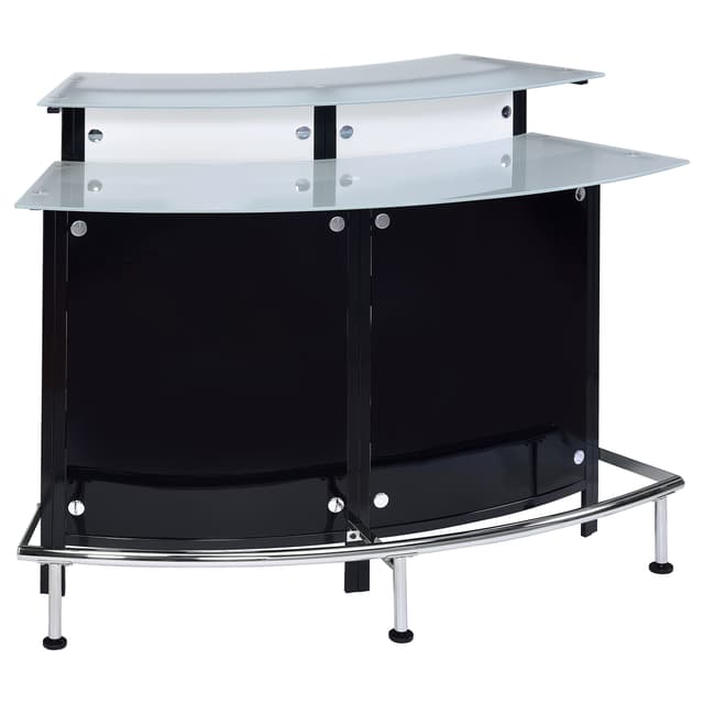 Keystone Curved Glass Top Home Bar Wine Cabinet Black — photo 1