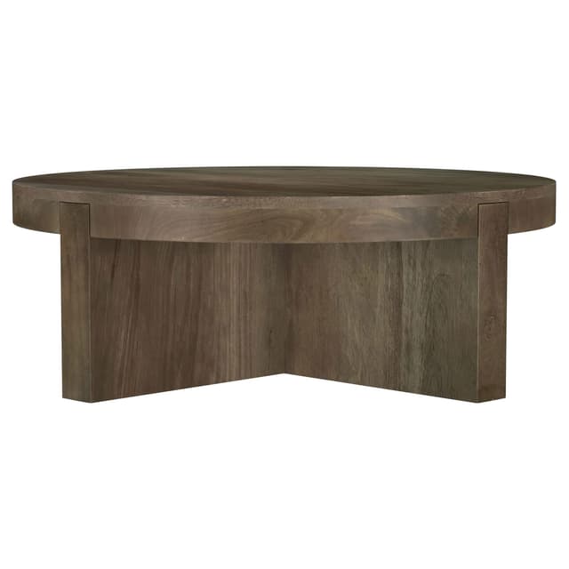 Kinkaid Round Solid Mango Wood Coffee Table Brown — photo 4